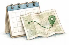 Calendario y mapa de la ruta